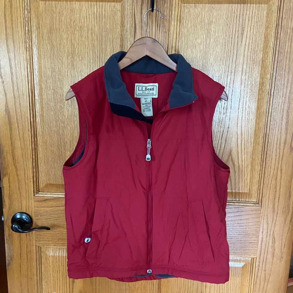 LL Bean Vintage Red Vest Size Small